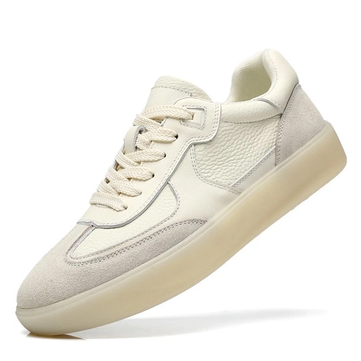 Cream Outsole Genuine Leather Sneakers factory